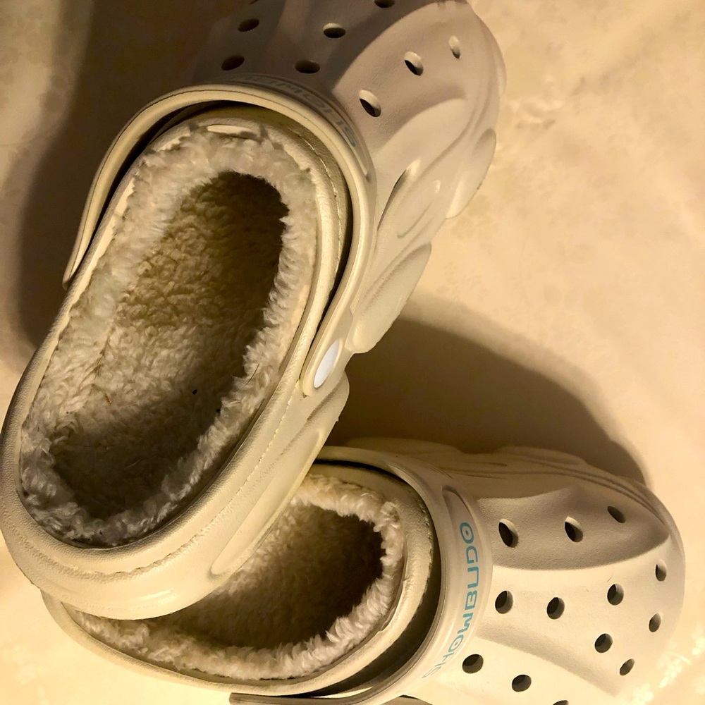 Inside or outside shoes/slippers. Never worn brand new. Very comfortable